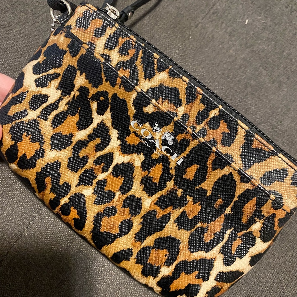 EUC Coach Cheetah Print Wristlet